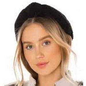 NWT lele sadoughi black shearling headband